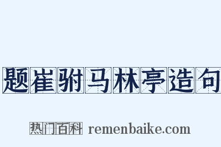 题崔驸马林亭造句是什么意思的图片